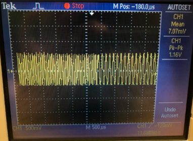 FSK Modulated Waveform on Oscilloscope